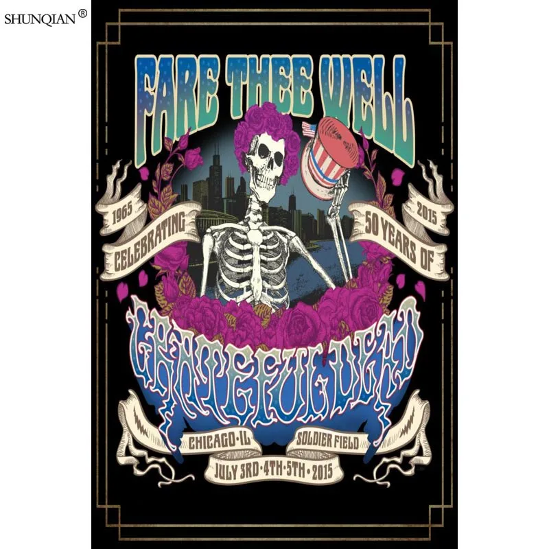 Grateful Dead постер из шелковой ткани печатный плакат тканевый настенный на заказ