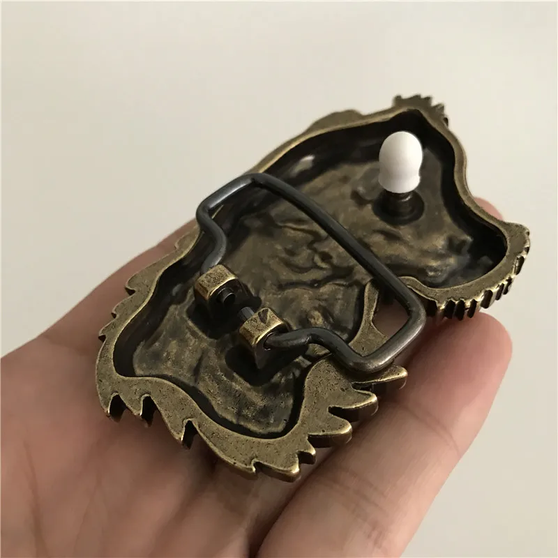 Розничная Мода Для мужчин; Высокое качество Прохладный 3D головы тигра твердой латуни пряжки ремня с металлической ковбойская пряжка для ремня для 4 см широкий пояс