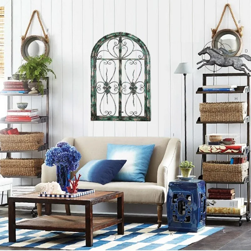 Старинные металлические железные полые украшения для окна домашняя мебель