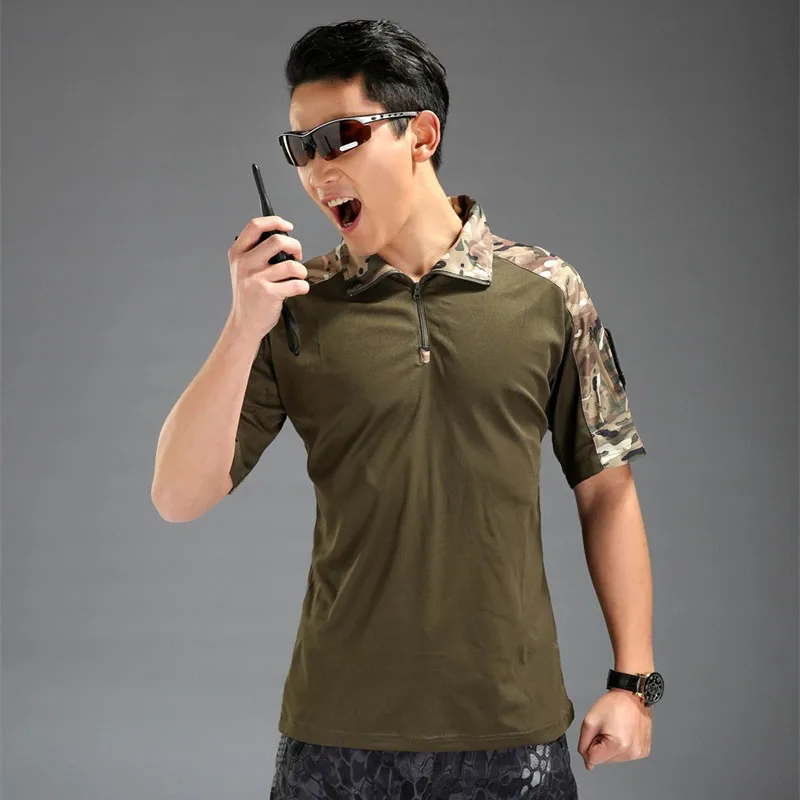 Мужская рубашка с коротким рукавом из полиэстера/хлопка тактическая футболка TDU