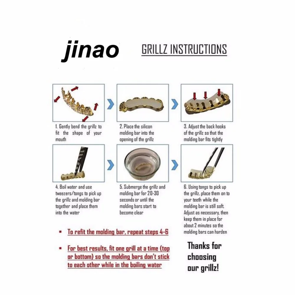 JINAO Новые Пользовательские Fit из чистого золота Цвет покрытием хип хоп ЗУБЫ Grillz