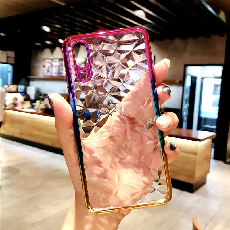 Для huawei Honor 10 Lite 8A 7A Чехол Мягкий Силиконовый ТПУ покрытие 3D кристалл градиент