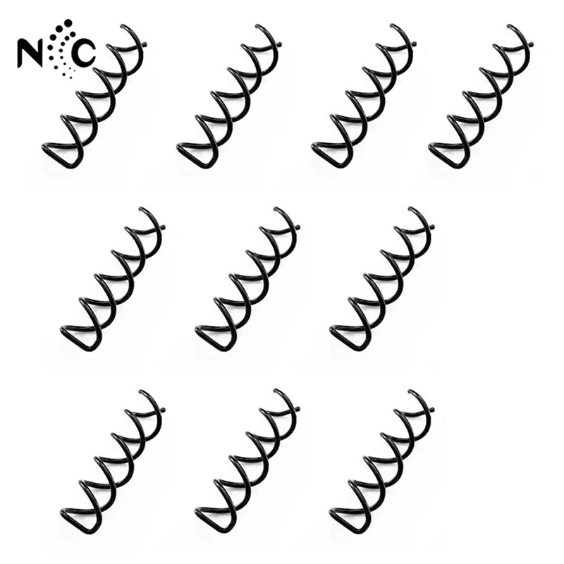 Модные 10 шт. черные закручивающиеся шпильки-винты для волос-барреток для женщин, головные повязки для девочек, аксессуары.