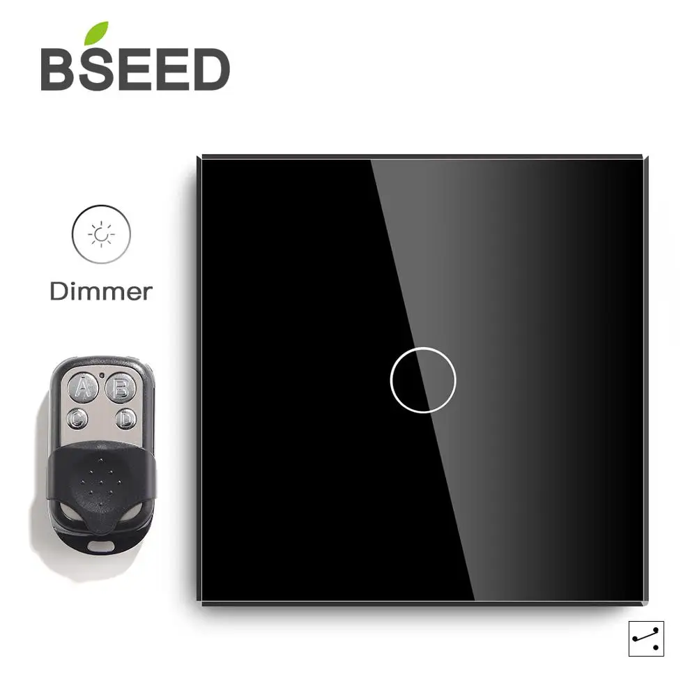 Bseed EU беспроводной сенсорный диммер 1 банда 1Way 2Way пульт дистанционного управления диммер с черно-белым глянцевым кристаллом класса Панель Умный диммер