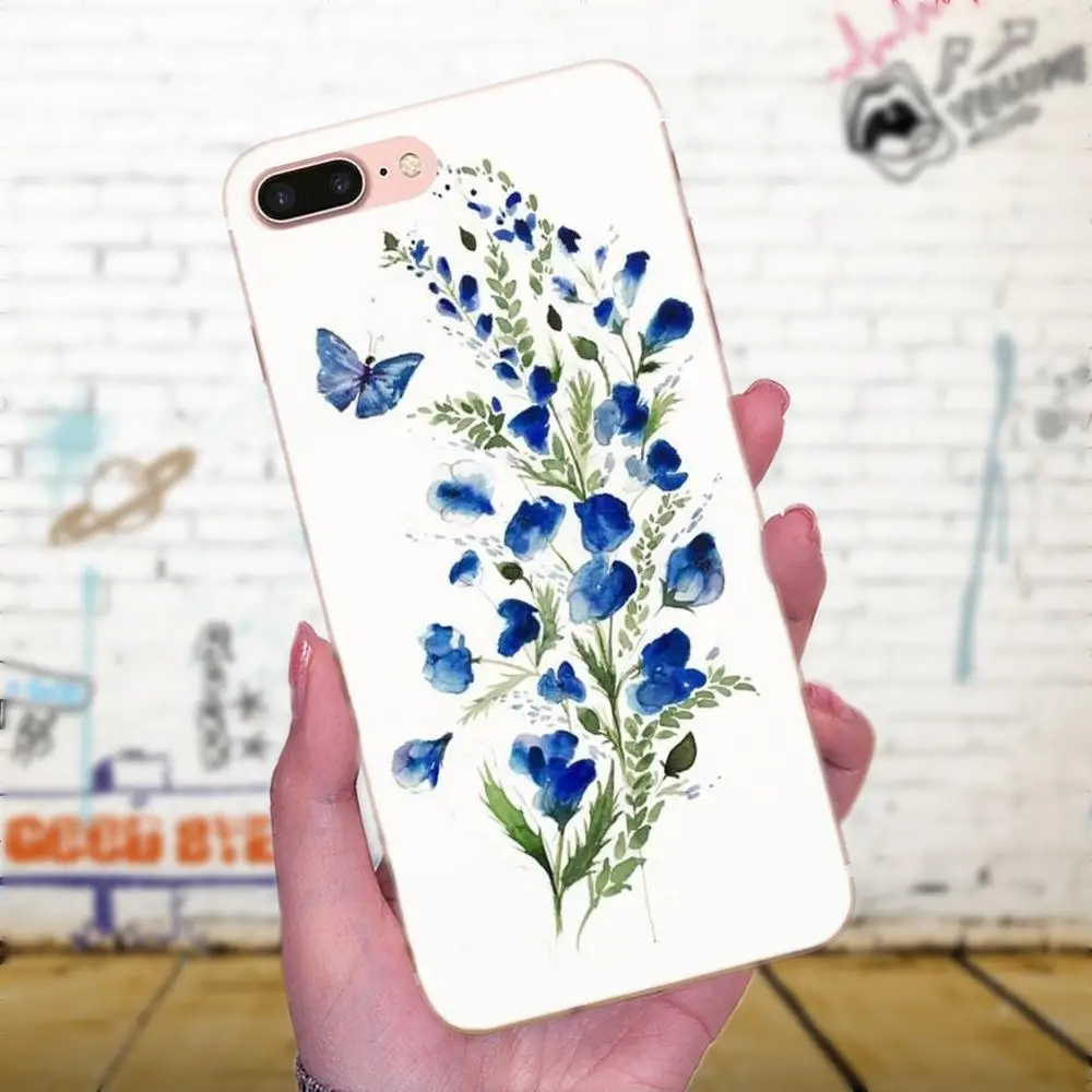 Акварельная живопись цветами фиолетовый цветок для Huawei Honor 4C 5A 5C 5X 6 6C 6A 6X 7 7X 8 9 V8 V10