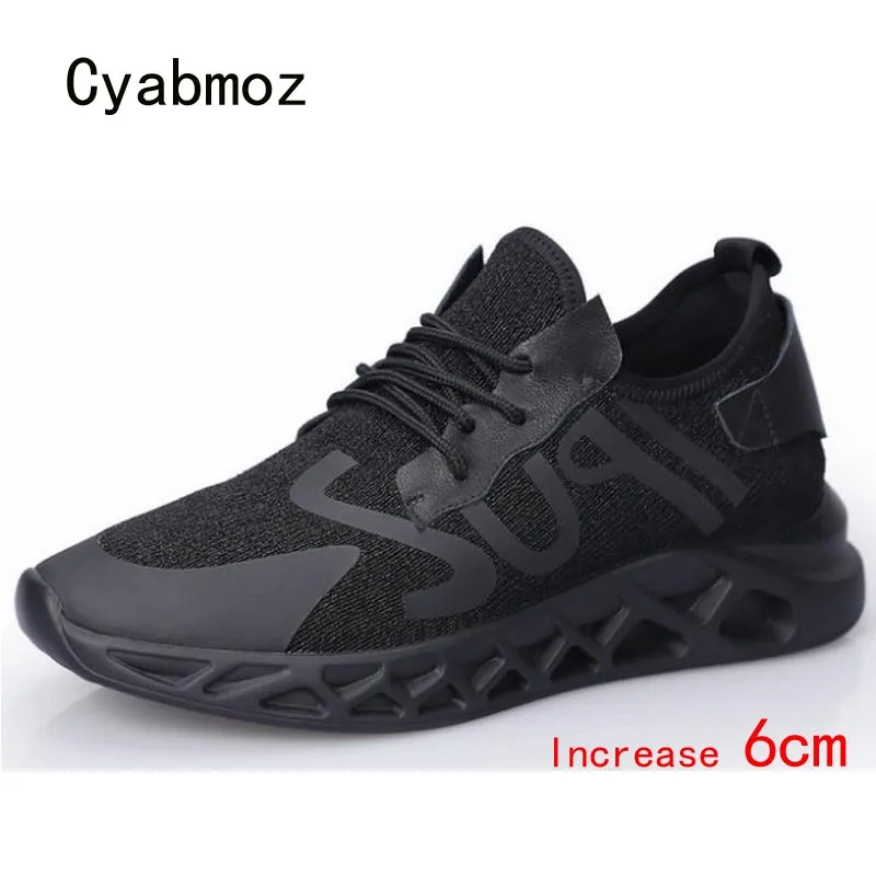 Cyabmoz/Мужская обувь визуально увеличивающая рост незаметная на скрытом каблуке 6