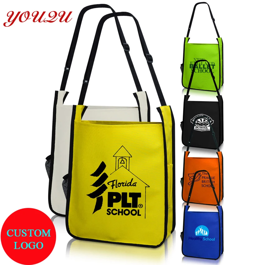 Custom adjust simple non woven cheap shoulder shopping bag with own logo printing | Багаж и сумки