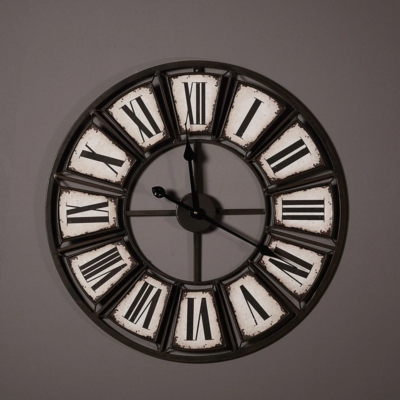 Железные художественные часы с отверстиями в стиле индастриал роскошные