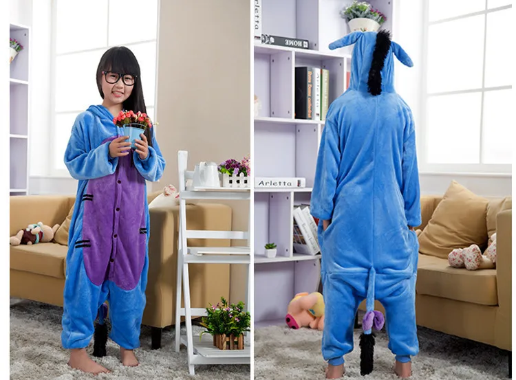 Детские Мультяшные кигуруми Donkey косплей костюм детские комбинезоны пижамы