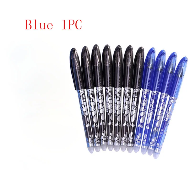 1pc Blue Pen EZONE стираемые ручки черные, голубые чернила гелевые стираемые ручки со специальным ластиком 5 шт. 0,5 мм Сменные Чернила Канцелярские Принадлежности для офиса и школы - Цвет: 1pc Blue Pen