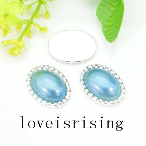 5 цветов 40 шт. разноцветные жемчужные плоские задней овальные свадебные