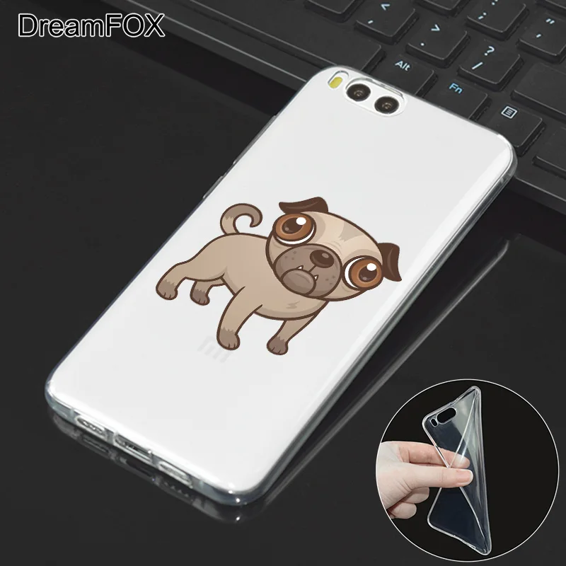 DREAMFOX M442 милая собака мопс Мягкий ТПУ силиконовый чехол для Xiaomi Mi Note 2 3 4 5 6 8 SE M5 4C 4S 5C