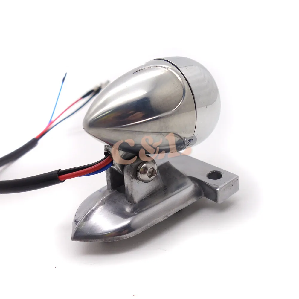 Хромированный полированный Ретро Металлический гриль задний тормоз подсветка