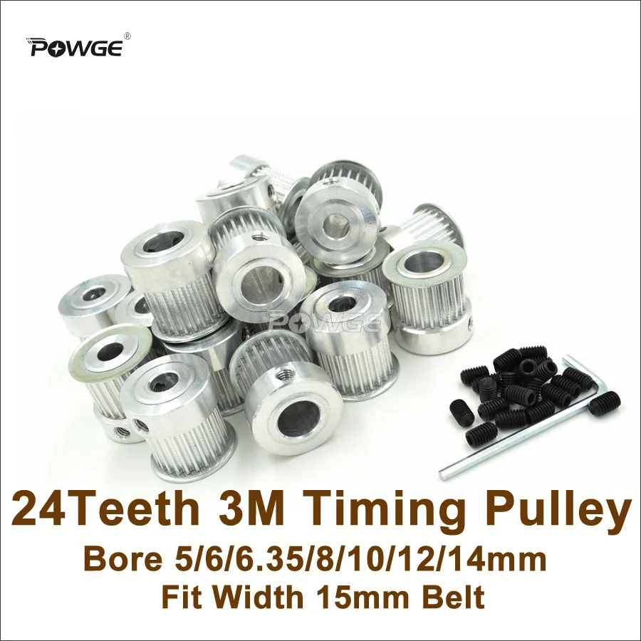 POWGE 50 шт. 24 зубья 3 м зубчатый шкив Диаметр отверстия 5/6/6.35/8/10/12/14 мм подходящая