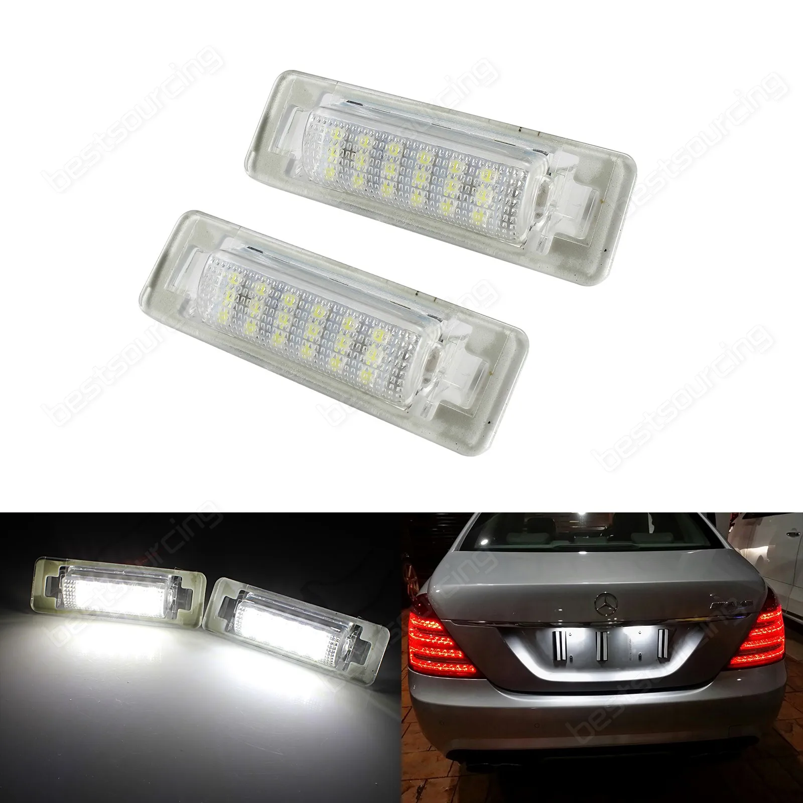 2X 18 SMD СВЕТОДИОДНЫЙ номерной знак ANGRONG Canbus для Mercedes W202 C180 C200D C220 C220D | Автомобили и