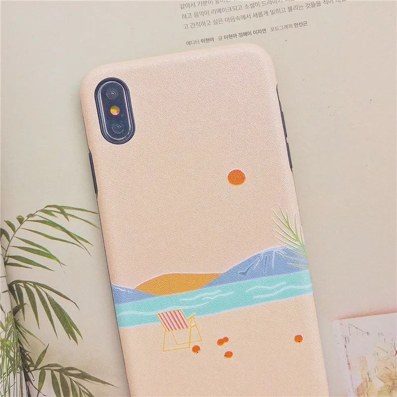 Ourpho Модный Шелковый Чехол для мобильного телефона iPhone X XR XS MAX Fashion пейзаж чехол 6 6s