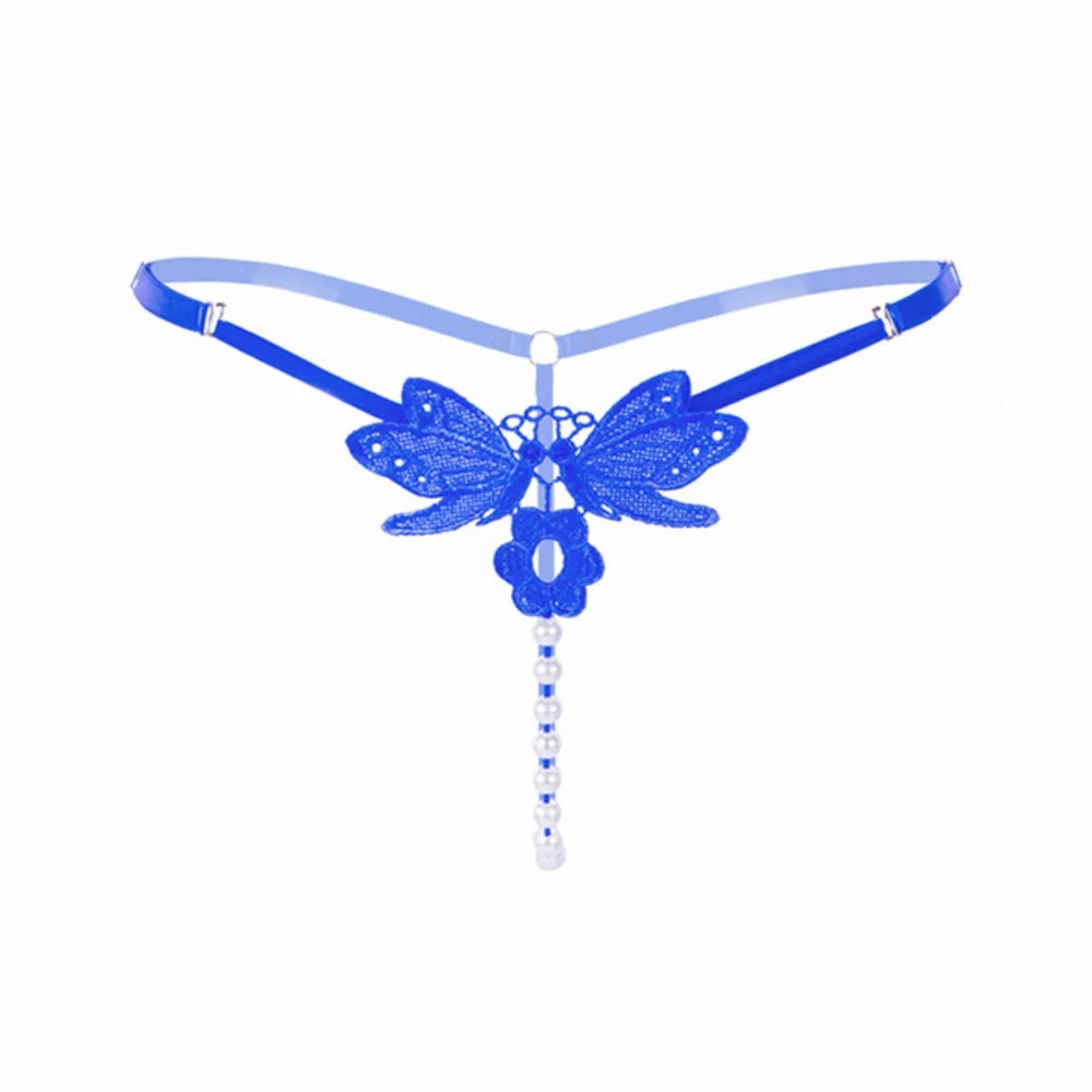 Для женщин Кружево Нижнее Бельё для девочек жемчужное сексуальные стринги сетки