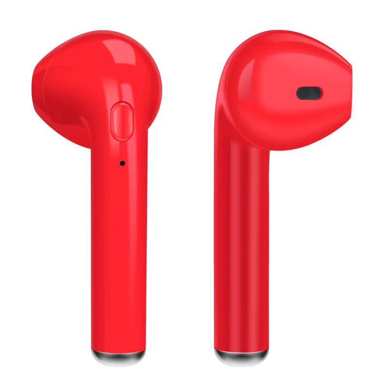 without box red I7S TWS Bluetooth наушники портативные беспроводные наушники с или без коробки микрофон bluetooth гарнитуры для iPhone xiaomi наушники - Цвет: without box red