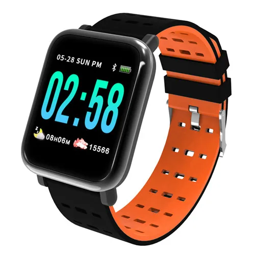 Orange Lerbyee A6, умные часы, монитор сердечного ритма, спортивный фитнес-трекер, монитор сна, водонепроницаемые спортивные часы, ремешок для IOS, Android, подарки - Цвет: Orange