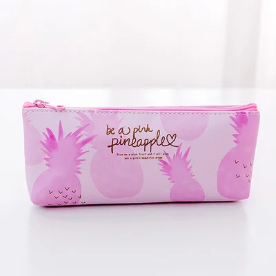 1 шт. Kawaii из искусственной кожи чехол с рисунком ананаса; школьный пенал для карандашей Карандаш сумка, школьные принадлежности канцелярские товары