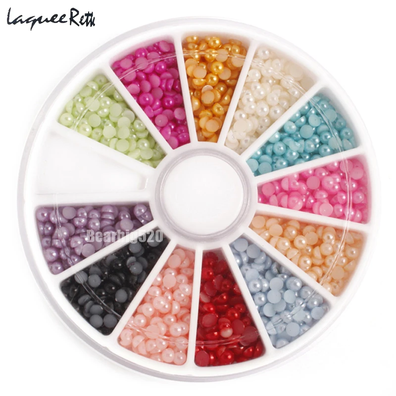 12 цветов Стальные Бусины шпильки для ногтей металлическая Икра дизайн колеса