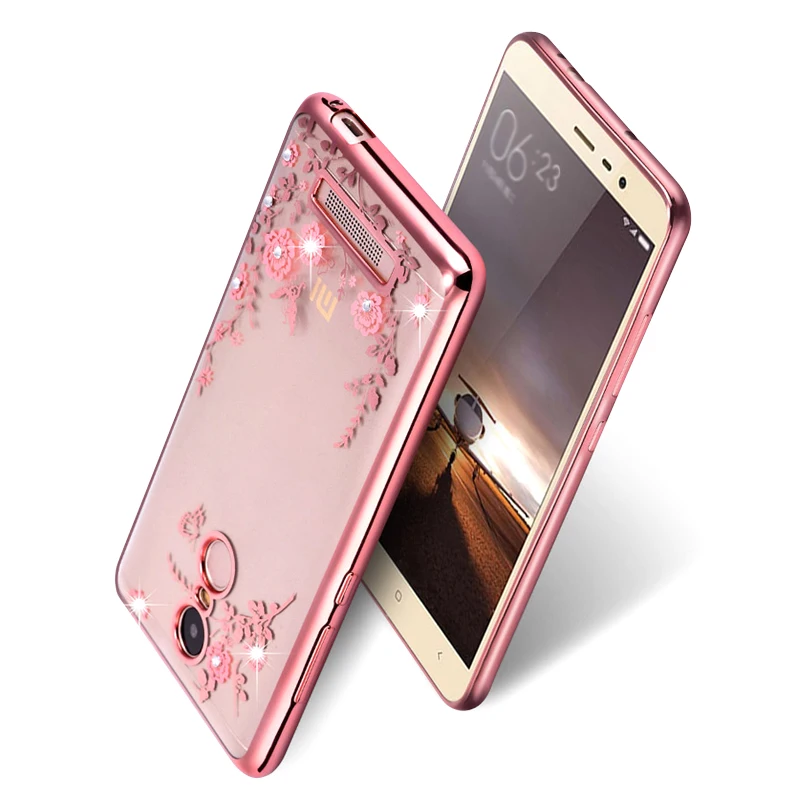 Роскошный прозрачный мягкий силиконовый чехол из ТПУ с цветами для Xiaomi 4 4C 4i 6 Plus