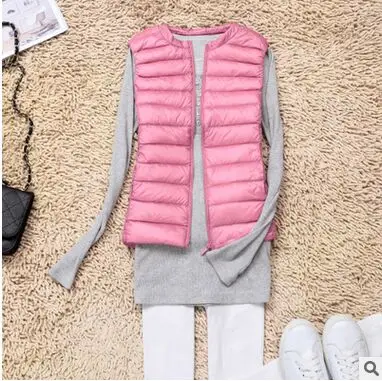pink Chalecos Para Mujer жилет женский Chaleco Mujer Gilet Sans Manche Femme куртка без рукавов Colete Feminino Kamizelka damsk Doudoune - Цвет: pink