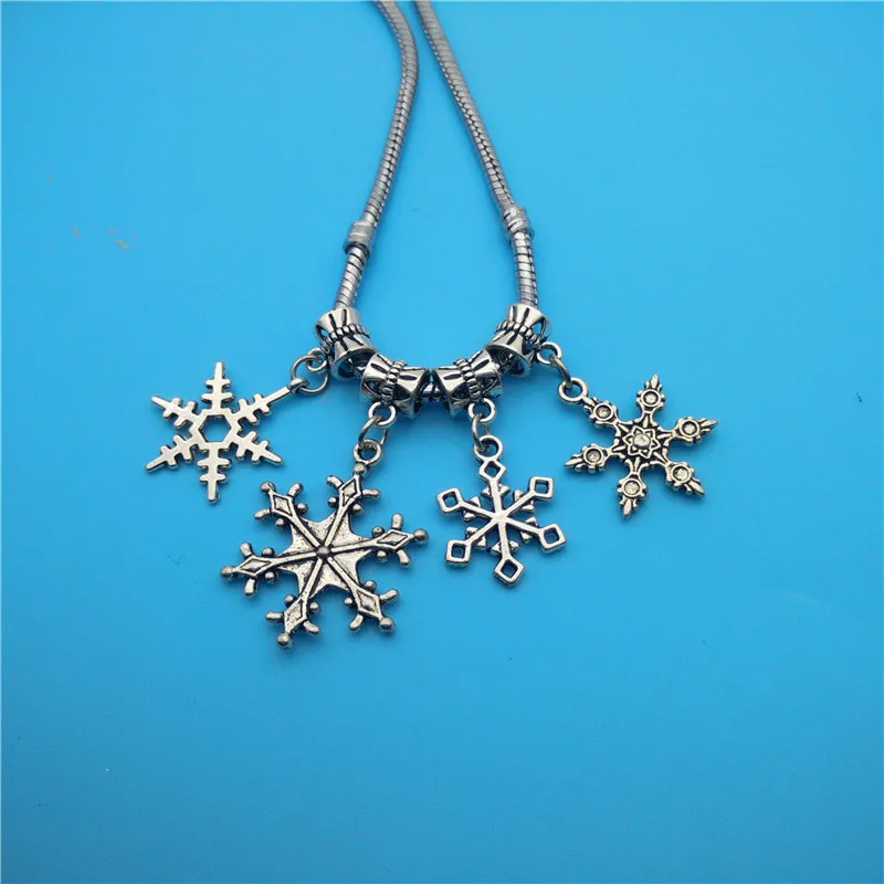 Винтажные серебряные Рождественские Подвески в виде снега кулон для