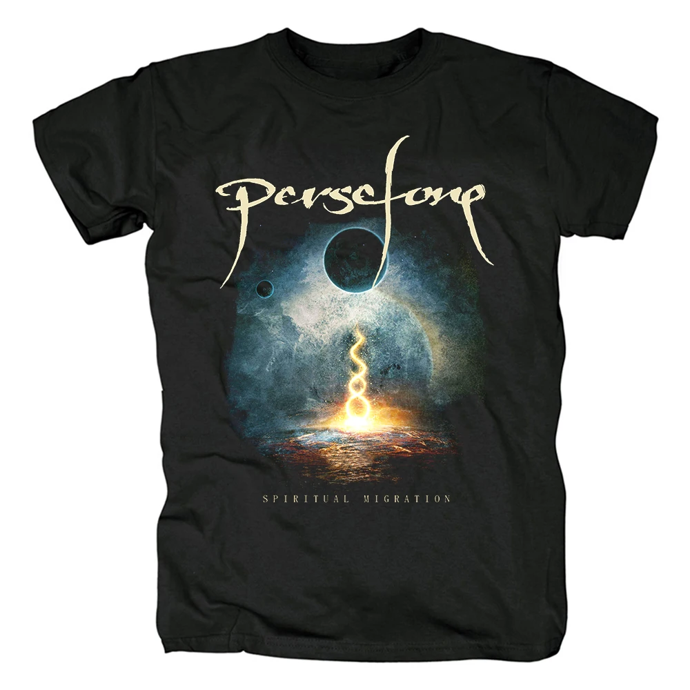 6 видов конструкций Persefone в роковом стиле рубашка Винтаж густой черный death metal 100%