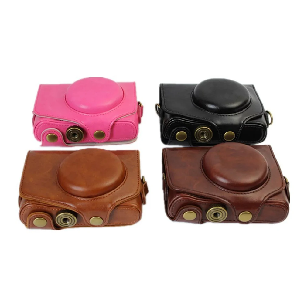 New Hot Camera Storage Bag with Straps PU Leather Wear-resistant Shockproof for Canon NV99 | Электроника