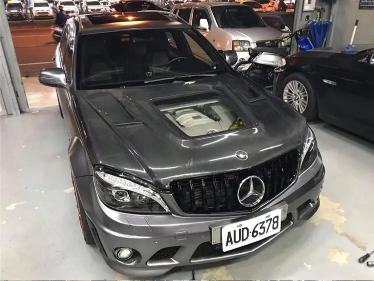 Углеродное волокно прозрачное стекло передний бампер вытяжка двигателя