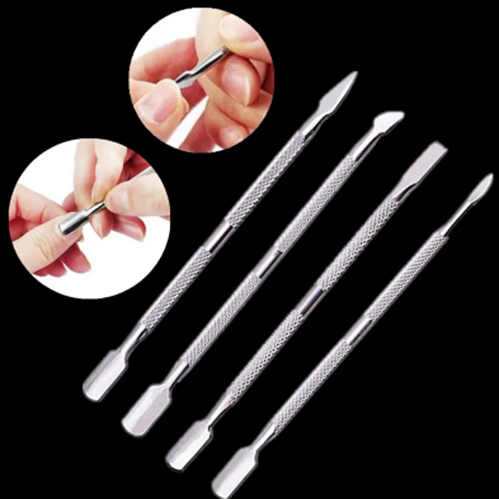 

Double Sided Stainless Steel Metal Cuticle Dead Skin Pusher Trimmer Remover Push Finger Tip Nail Art Manicure Pedicure Care Tool