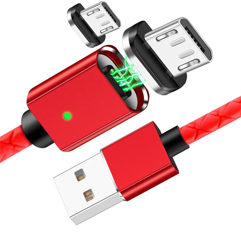Магнитный кабель Олаф, кабель Micro USB, магнитный кабель для зарядки и передачи данных, кабели Microusb для мобильных телефонов Xiaomi Android, USB провод, шнур - Цвет: Red Micro Cable