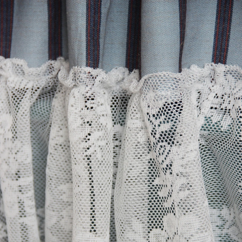 Хлопковая полузанавеска senконус в синюю полоску римские занавески s белая