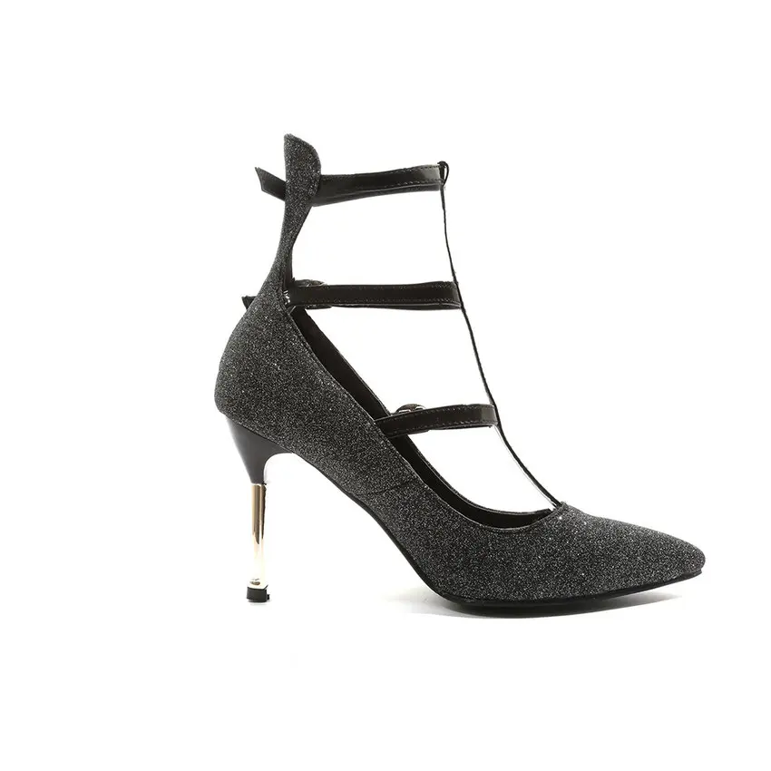 QUTAA Party Shoes Platform Women Pumps Thin High Heel Pointed Toe All Match Wedding Shoes Zipper Ladies Pumps Size 34-43