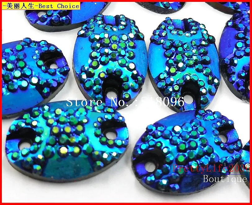 Камни и кристаллы темно-синего цвета овальные Стразы 10x14 мм пришивные стразы