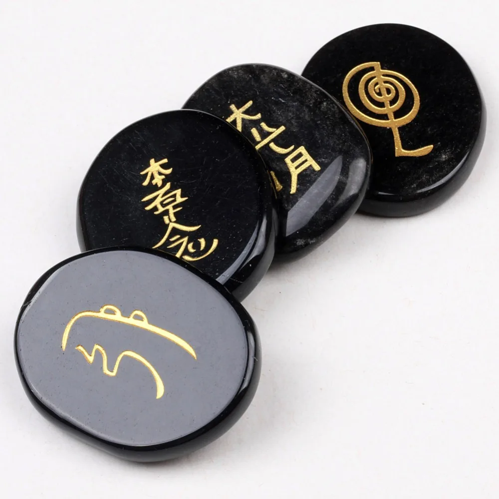 Натуральный черный камень: обсидиан кварцевый кристалл чакры пальмовый с