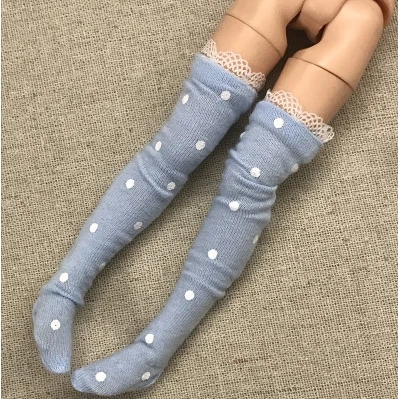 1 пара, Высокие гольфы до колена с бантом и волнистыми точками для кукол Blyth, Barbis, Azone, 1/6, аксессуары, чулки для кукол, игрушки для девочек - Цвет: stocking 6