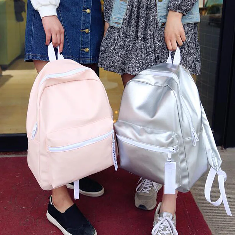 Рюкзак для девочек подростков блестящие школьные ранцы из искусственной кожи с