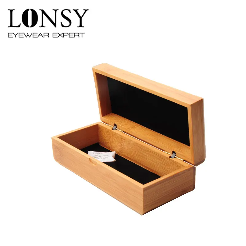 LONSY модные круглые бамбуковые очки ручной работы 100/% футляр для очков из бамбука