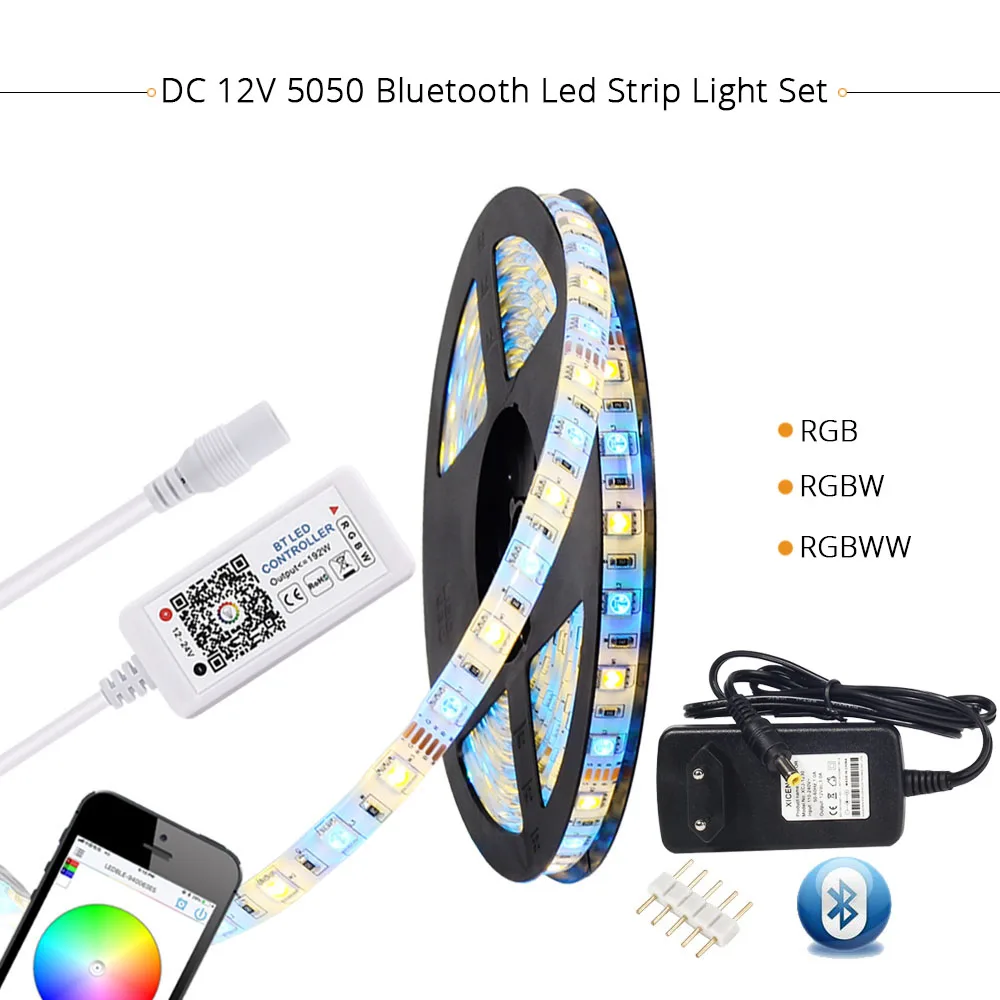 Светодиодная ленсветильник RGB RGBW RGBWW с поддержкой Bluetooth 5050 5 м адаптером 3 А | Лампы