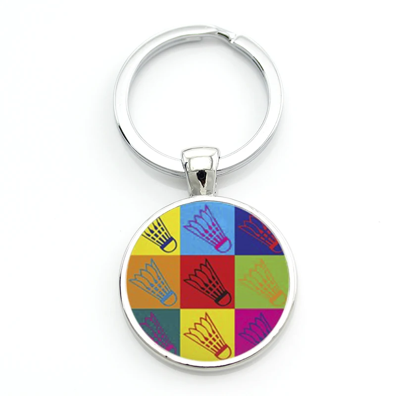 

TAFREE novelty fashion photo jewelry vintage badminton keychain men women casual sports key chain ring holder for car bag SP904