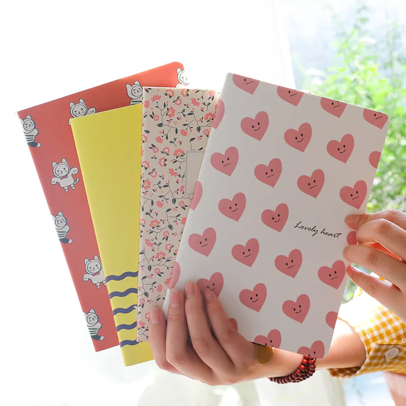 Милый блокнот формата А5 4 шт. бумажный с узором в виде сердца и утки милые