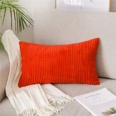Drop Ship Corduroy Flocking Velvet Cushion Cover Pink Grey Blue Coffee Soft Home Decorative Pillow Cover 30x50cm/40x60cm Lumble - Цвет: E