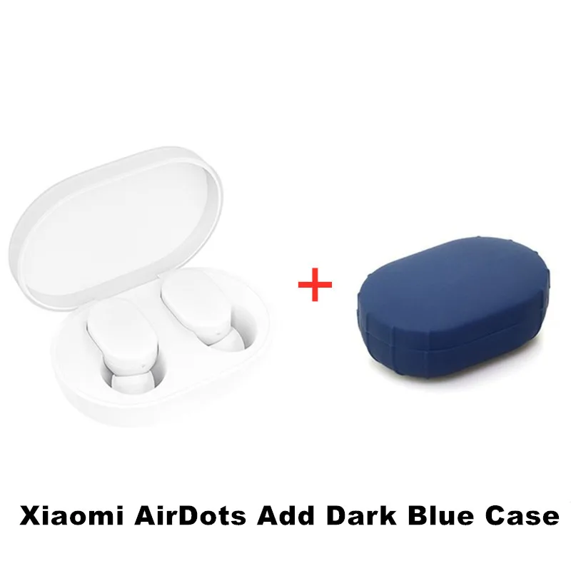 Оригинальные наушники Xiao mi AirDots Bluetooth 5,0 Youth Edition mi True беспроводные наушники-вкладыши Bluetooth 5,0 TWS Air Dots гарнитура - Цвет: Add Dark Blue Case