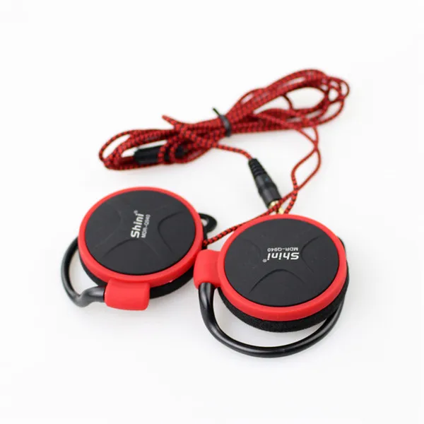 Красный SHINI Q940 стерео наушники бас Музыка наушники ушной крючок гарнитура 3,5 мм для мобильного телефона гарнитура Заводская цена - Цвет: Красный
