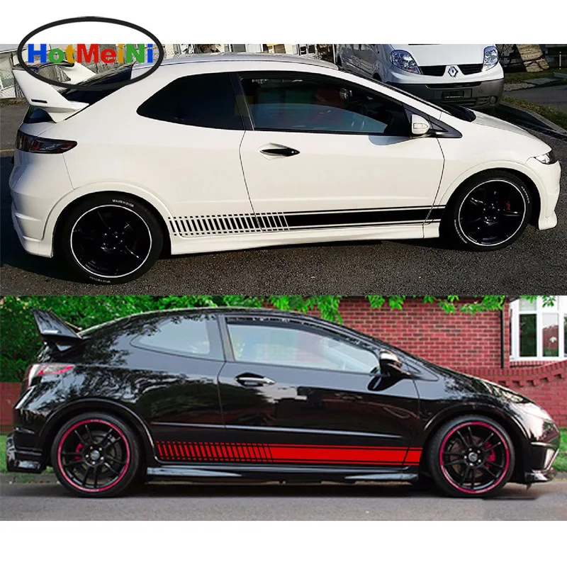 HotMeiNi 2X наклейка для стайлинга автомобиля набор графических полос HONDA Civic Type R FN2