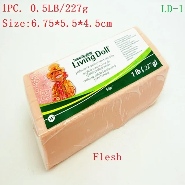 Flesh0.5 1 шт. 1LB/454 г 0.5LB/227 г Sculpey живая кукла глиняная Детская кукла специальный цвет кожи Premo Профессиональная мягкая Керамическая скульптура - Цвет: Flesh0.5