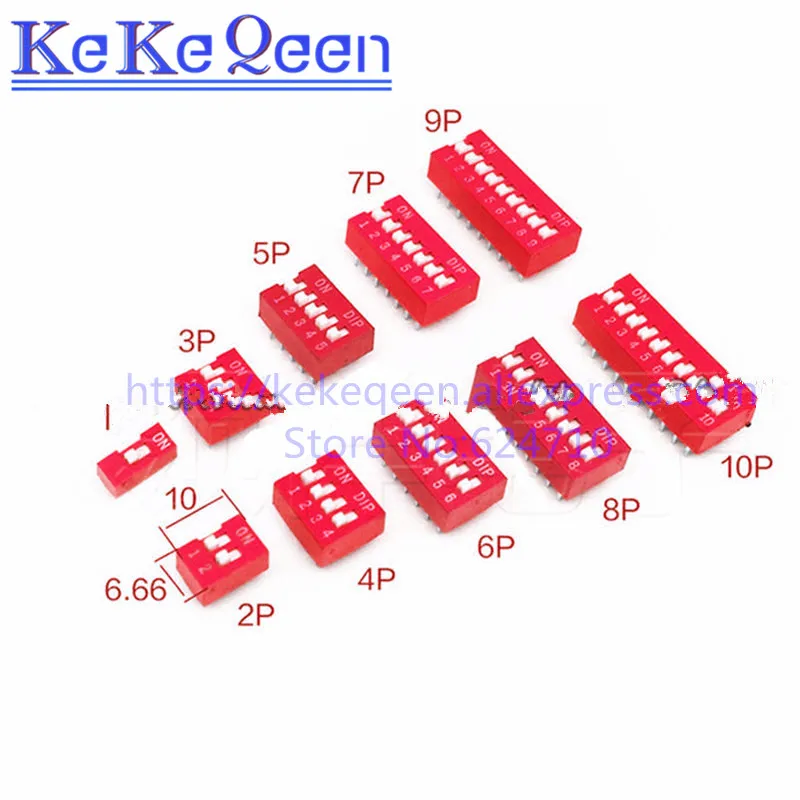 

Красный пластиковый DIP-переключатель KeKeQeen 1-12P