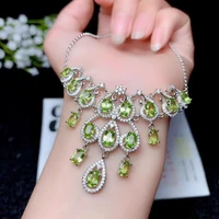 luxury style necklace natural olivine necklace shop promotion specials 925 silver